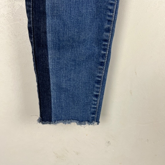 PAIGE Verdugo Ankle Skinny Jeans Side Stripes Mid Rise Raw Hem Size 28 Blue - Picture 7 of 12
